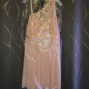 David's Bridal one shoulder bridesmaid dress